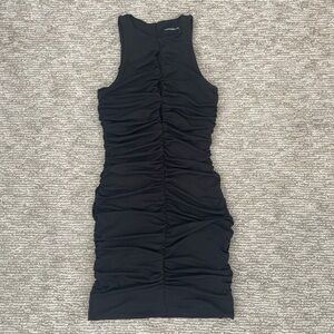 Abercrombie & Fitch Black Cut-Out Ruched Bodycon Mini Dress